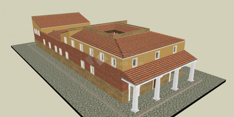 古罗马建筑su模型外观-图二