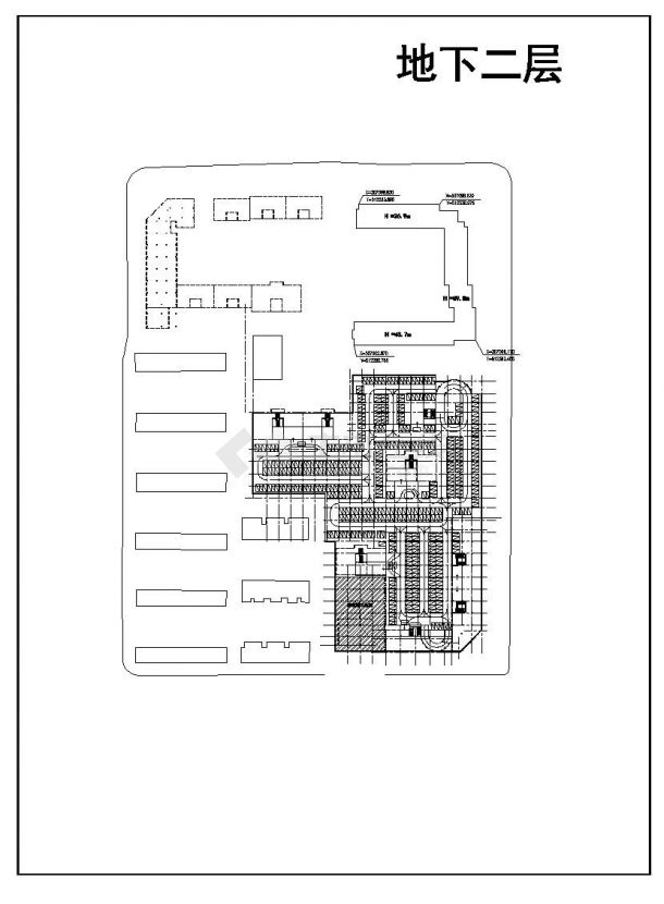 某地区居民住宅区地下一层平面图-图二