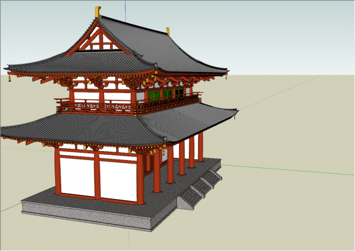 新中式大型仿古建筑景点su模型_图1