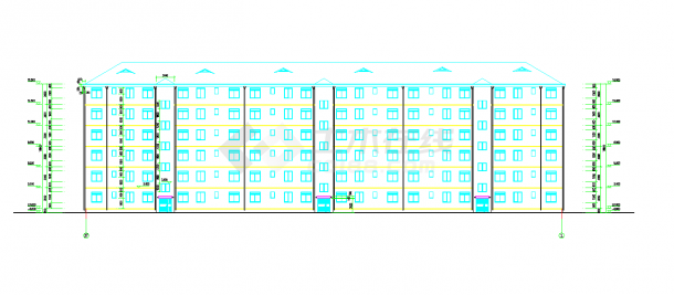 课程设计某六层住宅楼建筑设计方案CAD图纸-图二