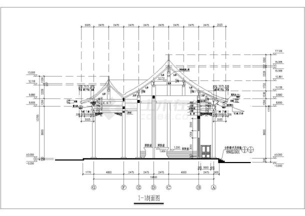 泻心禅寺天王殿详细建筑施工图-图一