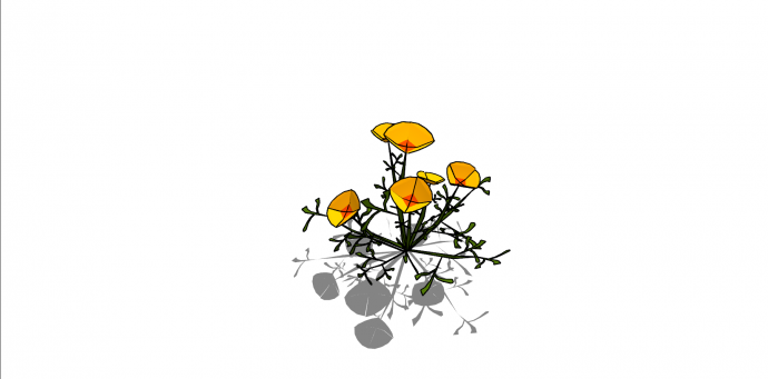 黄色植物装饰品SU模型设计_图1