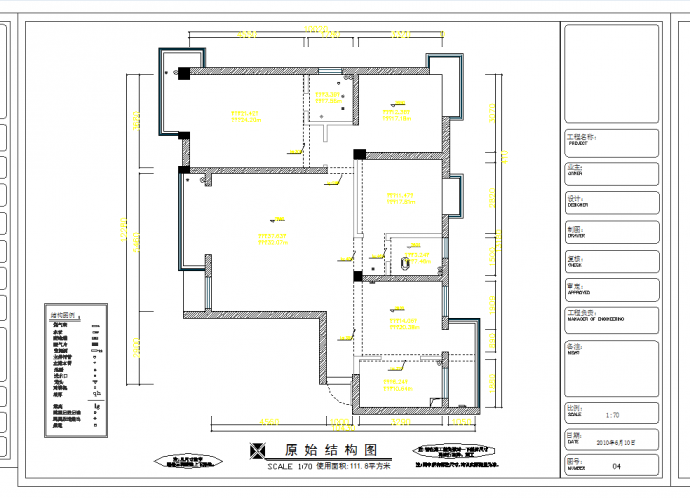 某地112㎡三室两厅装修图CAD图纸_图1