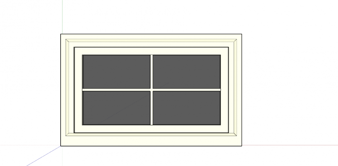 白色边框矩形窗户su模型_图1