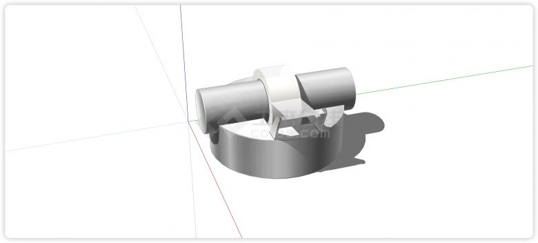 圆形底座胶带切割器小道具su模型-图二