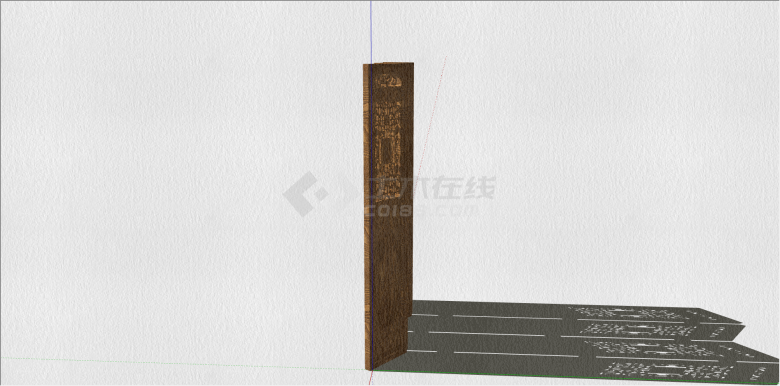 中式木制花雕格门su模型-图二