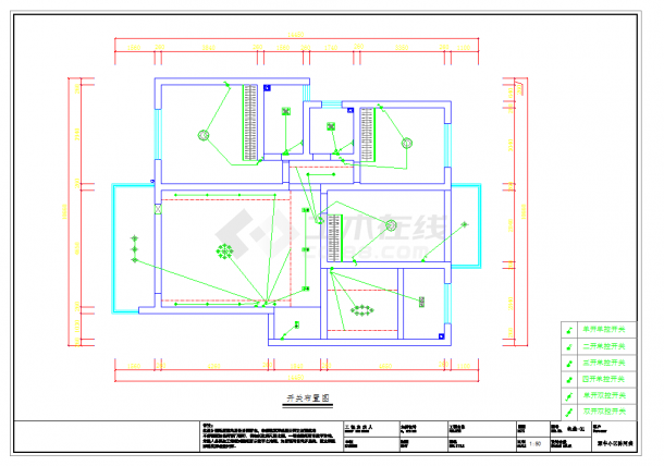 衡阳三室两厅设计图CAD图纸-图二