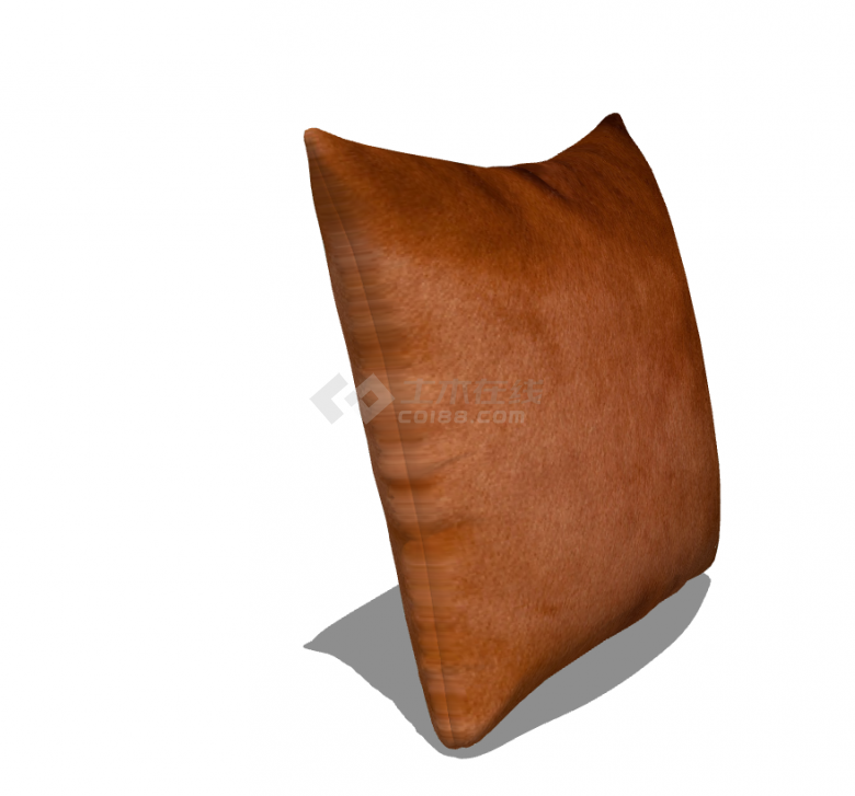 一个方形的带有棕色表面的抱枕su模型-图一