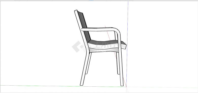白色木质椅凳老su模型-图一