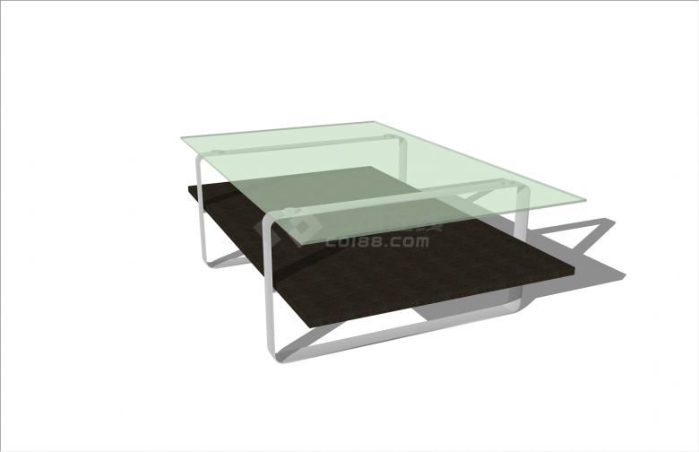 玻璃桌面现代风格桌几su模型-图二