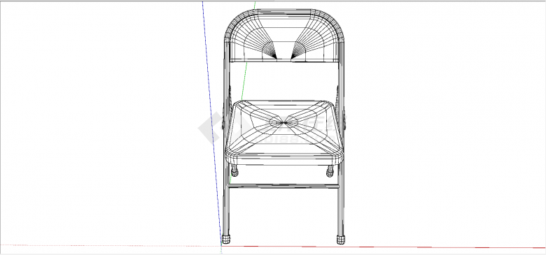 现代线条样式折叠椅su模型-图二
