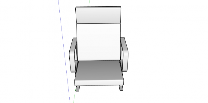 现代休憩式单人座椅su模型_图1