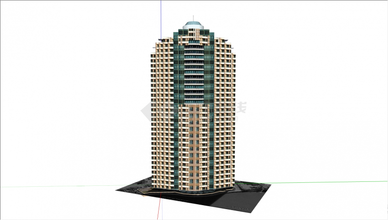 造型时尚的摩天高楼建筑su模型-图二