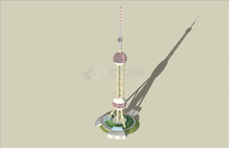 现代独特造型高层明珠塔su模型-图二