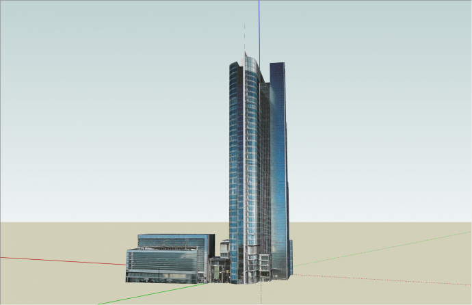 现代经典高层办公楼su模型_图1