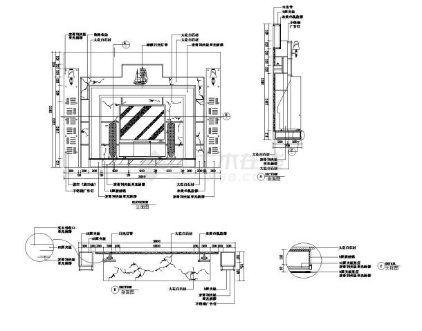 大理石电视背景墙详图-图一