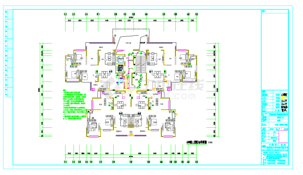 某地27层力墙结构住宅建筑电气施工CAD图纸-图二