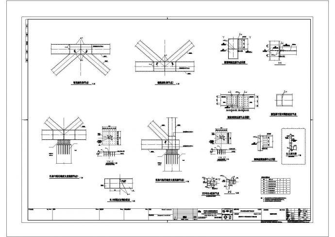 某城市钢连廊节点结构参考图纸_图1