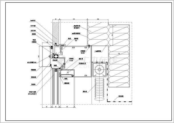 锦州小区单元幕墙节点CAD大样构造节点图-图二