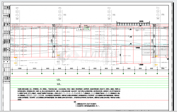 某地地铁车站深基坑围护结构地质纵剖面图CAD图纸-图二