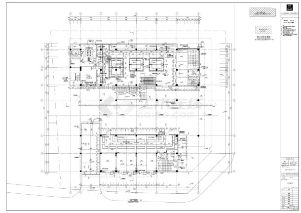 粮丰农贸市场建筑施工CAD图-图一