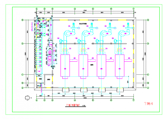 某地某小区供暖锅炉房工艺流程图CAD图纸_图1