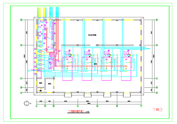 某地某小区供暖锅炉房工艺流程图CAD图纸-图二