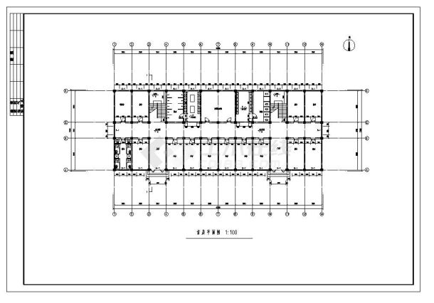 某4359平米框架结构宿舍楼建筑图-图一