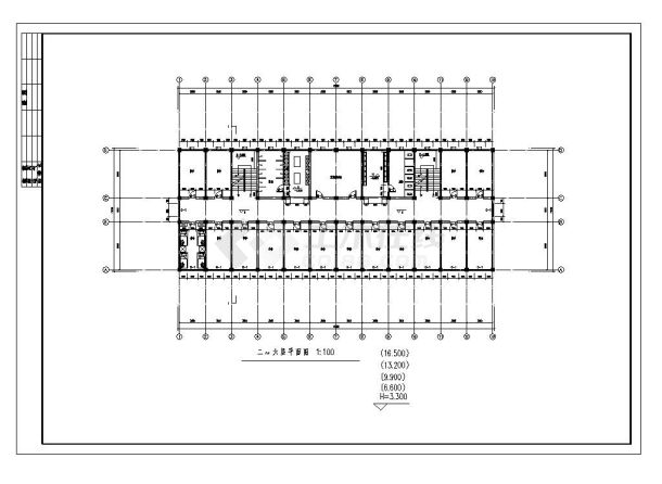 某4359平米框架结构宿舍楼建筑图-图二