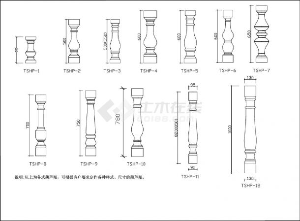 某地多款欧样式家装节点详图-图二