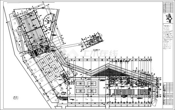 大学校区2层风雨操场教工食堂泳池羽毛球场绿建建筑设计施工图-图一
