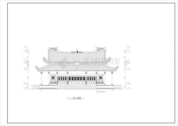 中式道家仿古建筑大殿全套施工图-图一