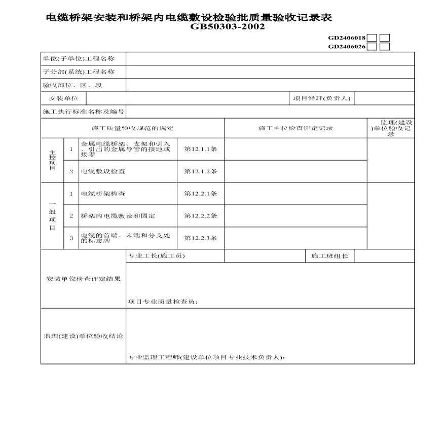 2、电缆桥架安装和桥架内电缆敷设GD2406018-图一