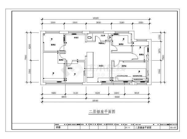 某城市茶馆装饰电气结构设计施工图CAD详图-图二