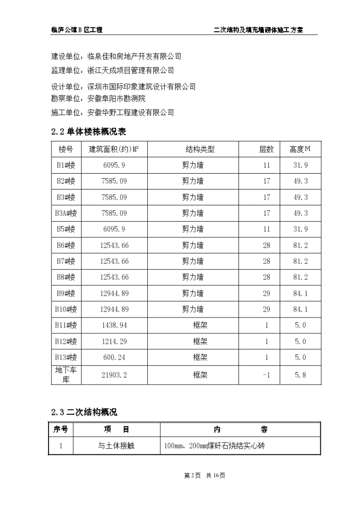 住宅项目二次结构及填充墙砌体施工方案-图二