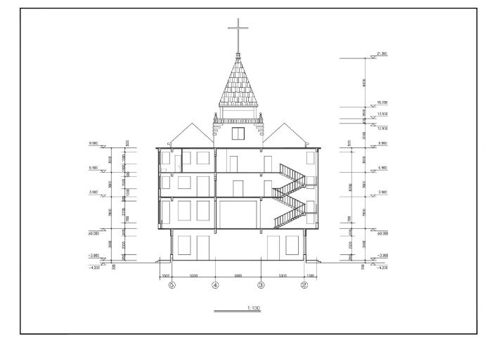某某建筑基督教会全套建筑图平面图CAD图_图1