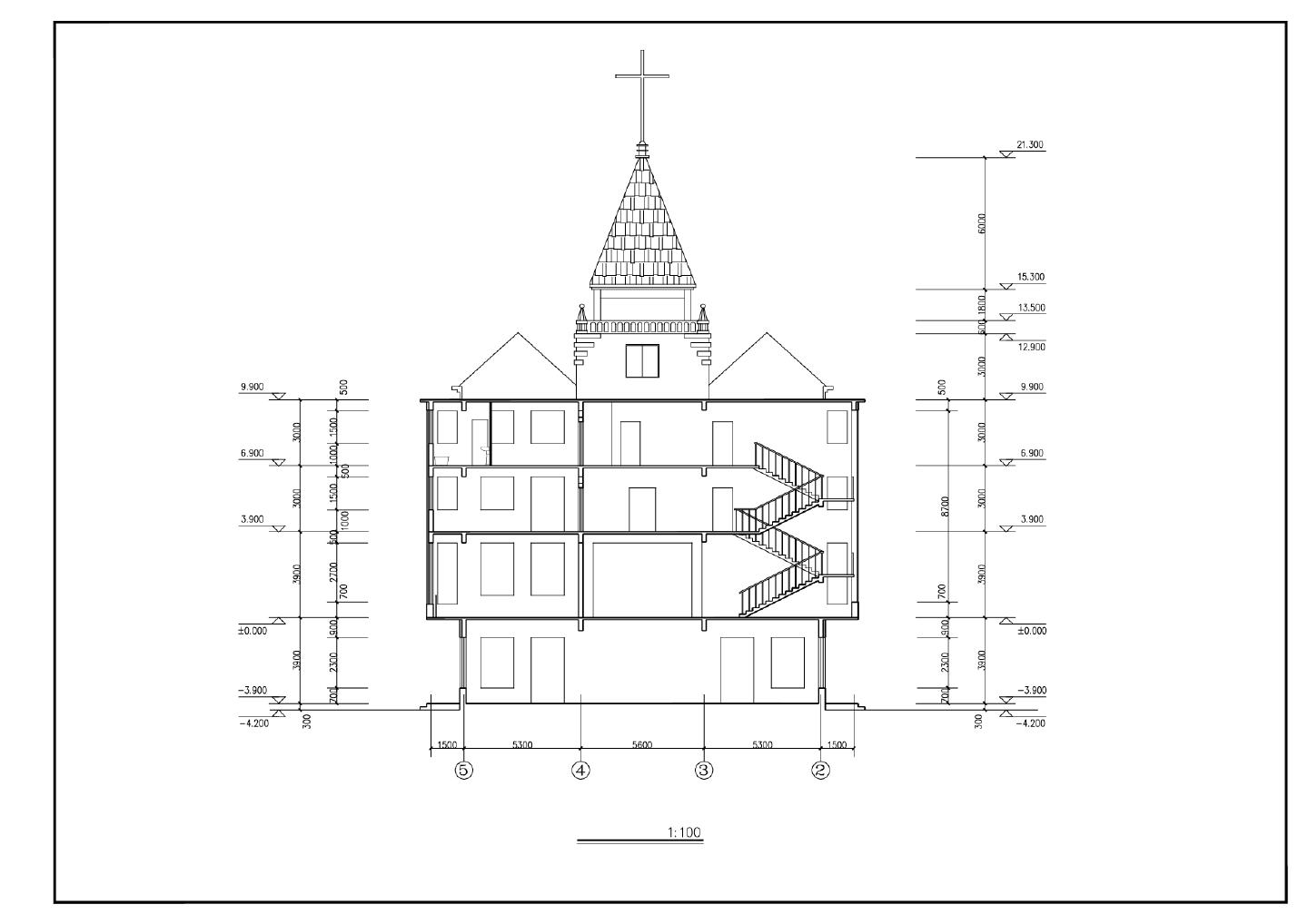 某某建筑基督教会全套建筑图平面图CAD图
