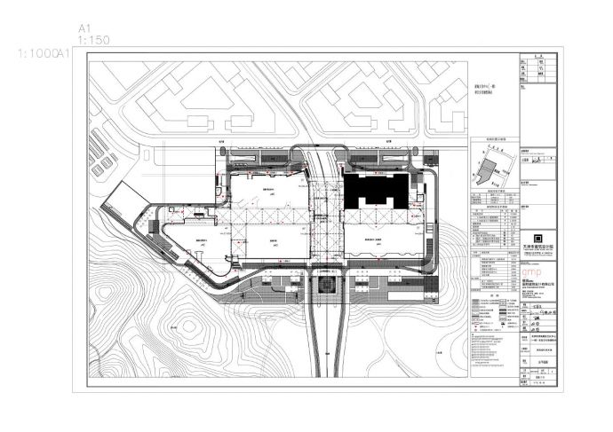滨海现代美术馆总平面CAD图_图1