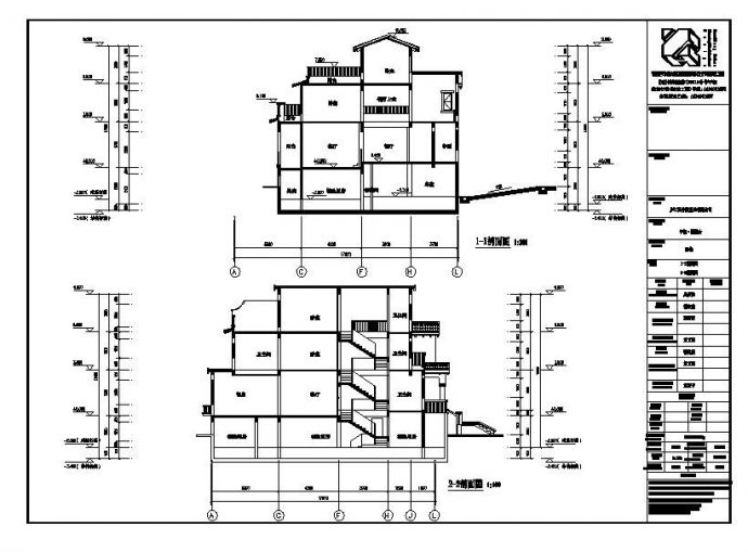 某三层联排别墅建筑结构施工详图_图1
