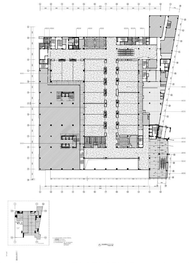 轻奢某富酒店-会议中心2F总平面装饰设计CAD图-图二
