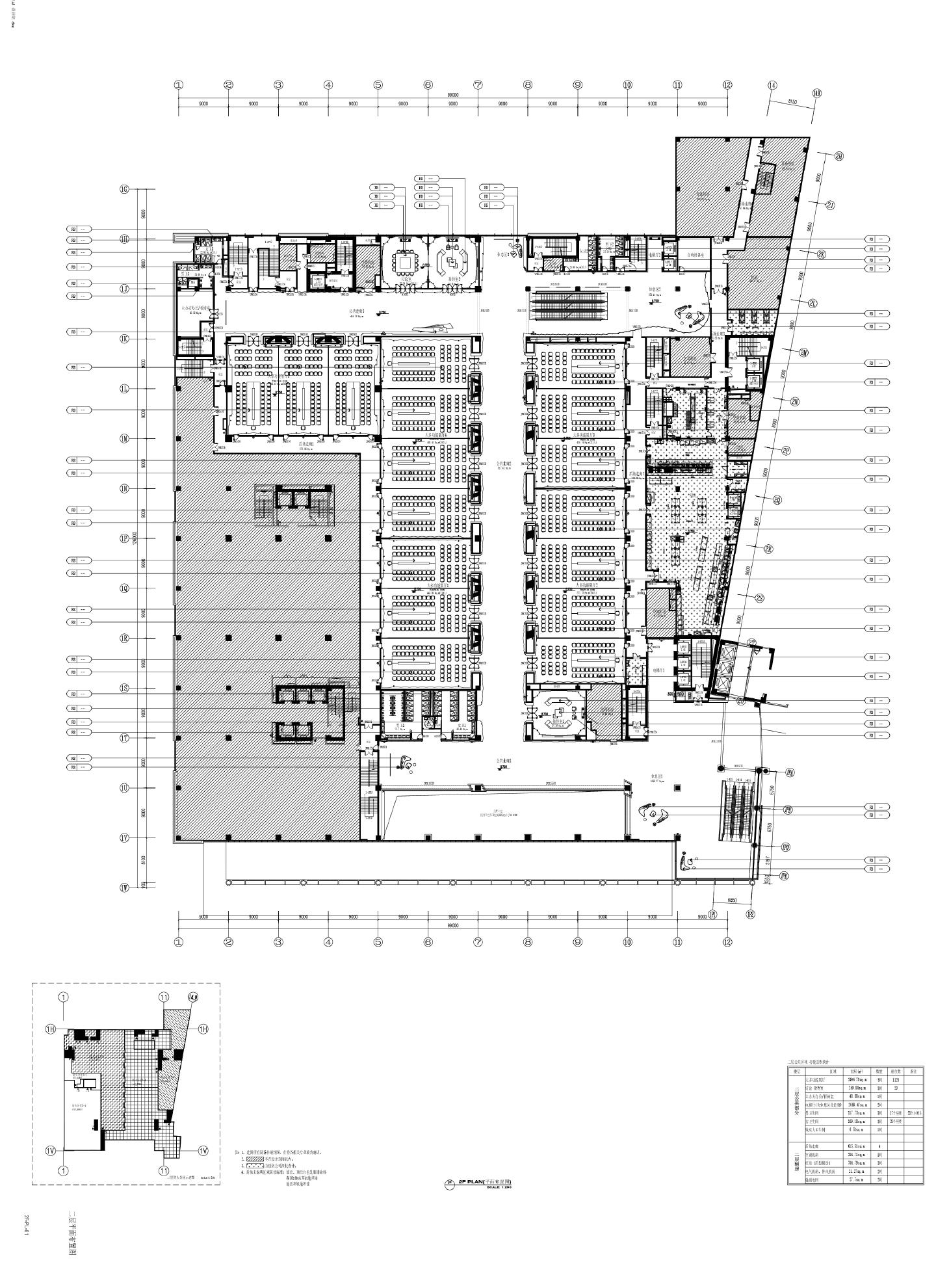 轻奢某富酒店-会议中心2F总平面装饰设计CAD图