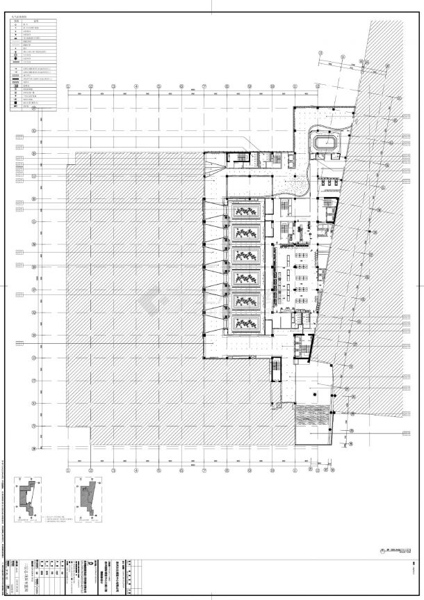 苏州国际博览中心三期工程-轻奢某富酒店会议中心3F总平面装饰设计CAD图-图二