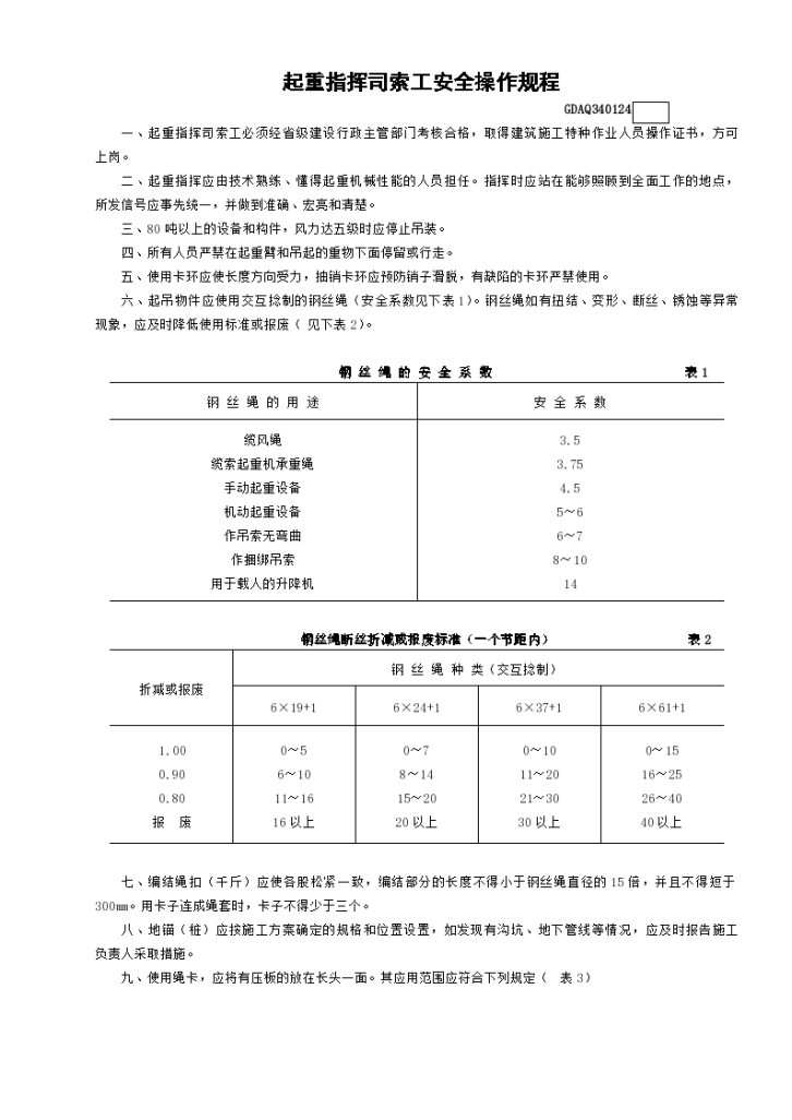 起重指挥司索安全操作规程-图一