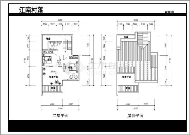 安居式B型多层住宅楼建筑施工设计cad图纸-图二
