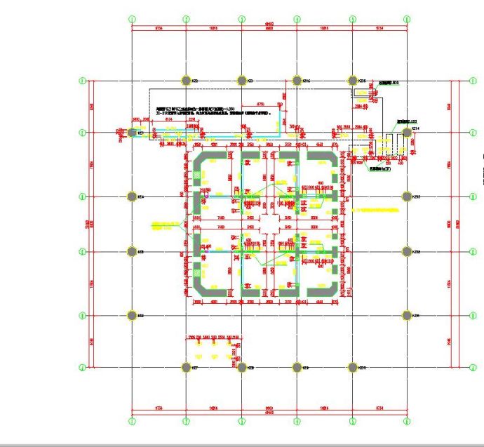 某地一-三层墙柱平面定位图CAD图纸_图1