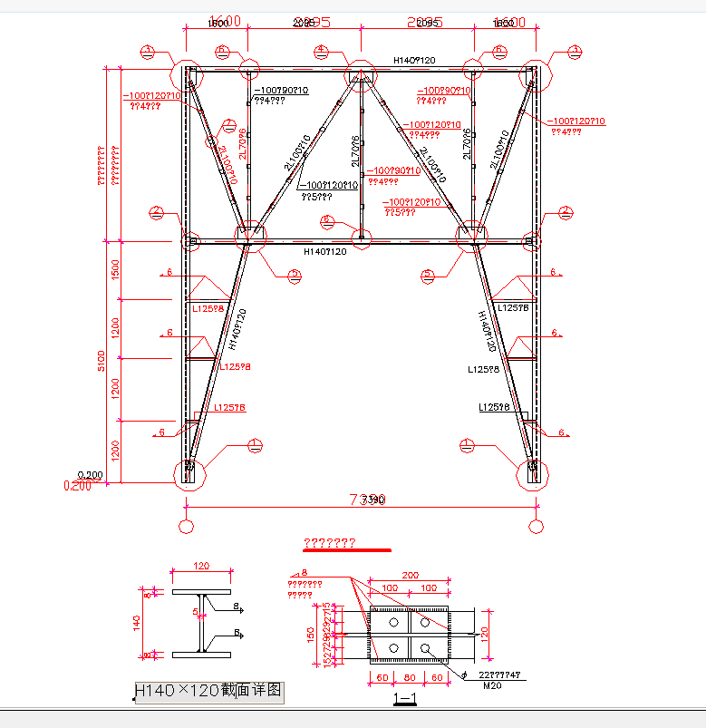 某地某钢支撑结构节点构造详图CAD图纸