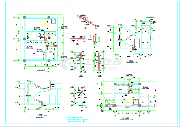 某地某工程人防口部结构节点构造详图CAD图纸-图一