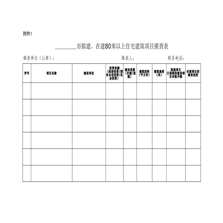 超高层建筑项目摸查表.xlsx-图一