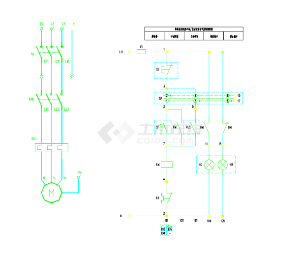 某地单转电机顺序控制原理图及端子接线图CAD图纸-图二