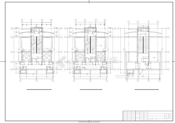 某机械部设计二院 14核心体放大图建筑结构平面图CAD图-图一
